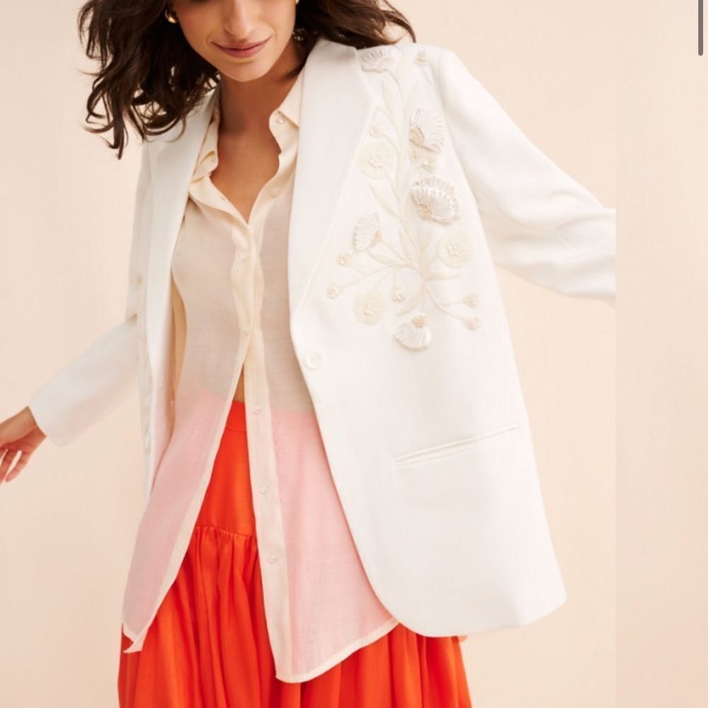 Pankaj & Nidhi/Anthropologie Floral Freya Blazer F22